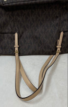 Load image into Gallery viewer, Michael Kors Womens Brown Signature Print Double Handle Shoulder Tote Handbag