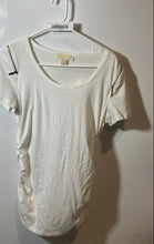 Load image into Gallery viewer, Michael Kors Womens White Short Sleeve Round Neck Blouse Top Size Medium