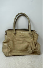 Load image into Gallery viewer, Karen Millen Womens Beige Croc Embossed Leather Triple Section Satchel Handbag