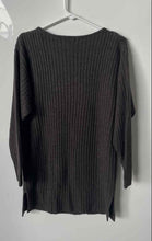Load image into Gallery viewer, Express Tricot Womens Dark Gray Long Sleeve Boat Neck Pullover Sweater Size S