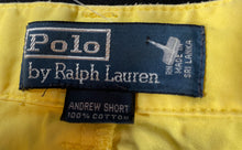Load image into Gallery viewer, Polo Ralph Lauren Mens Yellow Cotton Pockets Pleated Front Chino Shorts Size 34