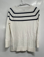 Load image into Gallery viewer, Nautica Womens White Black Striped Cotton Long Sleeve Pullover Sweater Size S