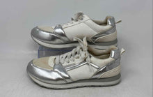 Load image into Gallery viewer, Rouge Womens White Silver Low Top Round Toe Lace-Up Sneakers Shoes Size 9