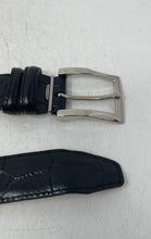 Load image into Gallery viewer, Pasquale Cutarelli Mens Black Croc Embossed Leather Adjustable Dress Belt Sz 42