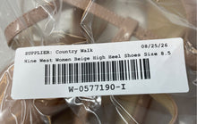 Load image into Gallery viewer, Nine West Womens Beige Patent Faux Leather High Ankle Strap Pump Heels Size 8.5M