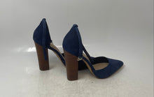 Load image into Gallery viewer, Aldo Womens Nicholes Blue Suede Pointed Toe Ankle Strap Pump Heels Size 7