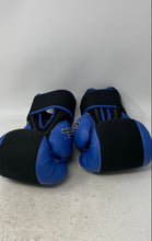Load image into Gallery viewer, Title Blue Black Adjustable Strap Sporting Equipment Boxing Gloves Pair