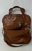 Load image into Gallery viewer, Nine West Womens Brown Leather Outer Pocket Detachable Strap Shoulder Bag