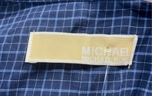 Load image into Gallery viewer, Michael Kors Mens Blue Plaid Long Sleeve Spread Collar Dress Shirt Size 16 1/2