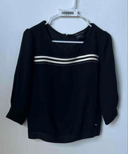 Load image into Gallery viewer, Armani Exchange Womens Black 3/4 Sleeve Collarless Back Zipper Blouse Top Sz S/P