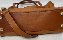 Load image into Gallery viewer, Michael Kors Womens Brown Leather Shoulder Strap Bottom Studs Satchel Bag
