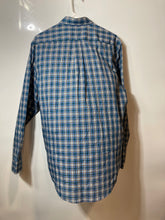 Load image into Gallery viewer, Izod Mens Blue Plaid Long Sleeve Button-Up Shirt Size Medium With Tag