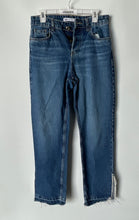 Load image into Gallery viewer, Zara Womens Blue Denim Medium Wash 5-Pocket Design Split Hem Cropped Jeans Sz 6