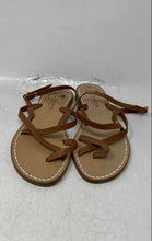 Load image into Gallery viewer, Siniscalchi Womens Brown Leather Adjustable Strap Flat Sandals Size EU 38