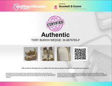 Load image into Gallery viewer, Authentic Tory Burch Womens Selby Beige Wedge Espadrille Sandals Size 11M Worn