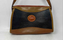 Load image into Gallery viewer, Dooney & Bourke Womens Black And Brown All-Weather Leather Zip Top Crossbody Bag