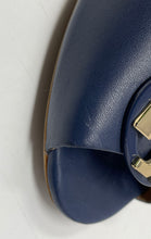 Load image into Gallery viewer, Authentic Tory Burch Womens Blue Leather Peep Toe Pump Heels Size 10M Damaged