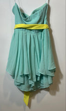 Load image into Gallery viewer, Ark & Co Womens Light Aqua Strapless Sweetheart Neck Tie Waist Mini Dress Size M