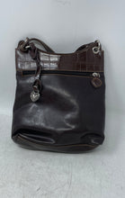 Load image into Gallery viewer, Unbranded Womens Brown Croc Embossed Leather Outer Pockets Crossbody Bag