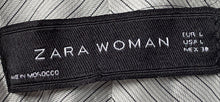 Load image into Gallery viewer, Zara Womens Gray Notch Collar Pockets Long Sleeve Three-Button Blazer Size L