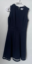 Load image into Gallery viewer, Calvin Klein Womens Dark Blue Sleeveless Round Neck Fit & Flare Dress Size 4