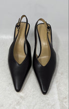 Load image into Gallery viewer, Michael Kors Womens Electra Dark Brown Leather Block Slingback Heels Size 5.5M