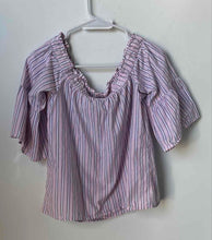 Load image into Gallery viewer, Abercrombie & Fitch Womens Pink Striped Bell Sleeve Pullover Blouse Top Size S