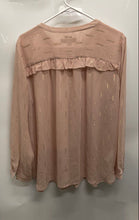 Load image into Gallery viewer, Ann Taylor Loft Womens Pink Printed Long Sleeve Ruffle Blouse Top Size XL