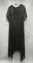 Load image into Gallery viewer, Lane Bryant Womens Silver Black V-Neck Handkerchief Hem A-Line Dress Size 18/20