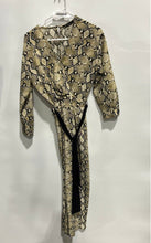 Load image into Gallery viewer, Zara Womens Multicolor Animal Print Long Sleeve One-Piece Jumpsuit Size XS