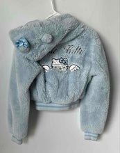 Load image into Gallery viewer, Forever 21 Girls Blue Faux Fur Hello Kitty & Friends Angel Full-Zip Hoodie Sz S