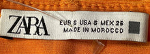 Load image into Gallery viewer, Zara Womens Orange Sleeveless Draped Cowl Neck Pullover Stretch Slip Dress Sz S