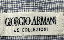 Load image into Gallery viewer, Authentic Giorgio Armani Mens Blue Plaid Long Sleeves Dress Shirt Size 15.5