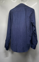 Load image into Gallery viewer, Bugatchi Mens Blue Printed Cotton Long Sleeve Shaped Fit Button-Up Shirt Size S