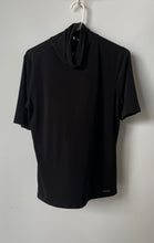 Load image into Gallery viewer, Michael Kors Womens Black Short Sleeve Turtleneck Pullover T-Shirt Size Large