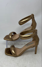 Load image into Gallery viewer, Steve Madden Womens Partay Gold Back Zip Stiletto Ankle Strap Sandals Size 6.5M
