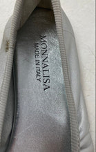 Load image into Gallery viewer, Monnalisa Womens Silver Leather Slip-On Round Toe Bow Ballet Flats Size 35