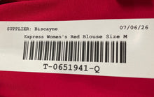 Load image into Gallery viewer, Express Womens Portofino Red Spread Collar Long Sleeve Button-Up Shirt Size M