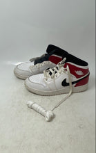 Load image into Gallery viewer, Nike Kids Air Jordan 1 Mid 554725-116 White Red Lace-Up Sneaker Shoes Size 5.5Y