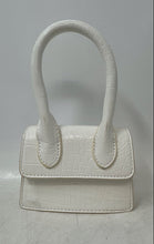 Load image into Gallery viewer, Womens White Animal Embossed Leather Top Handle Mini Satchel Purse