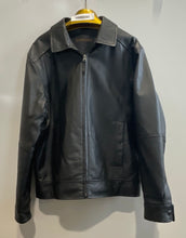 Load image into Gallery viewer, St. John's Bay Mens Black Genuine Leather Long Sleeve Full-Zip Jacket Size S