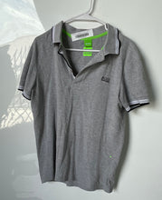 Load image into Gallery viewer, Hugo Boss Mens Gray Cotton Modern Fit Short Sleeve Collared Polo Shirt Size M