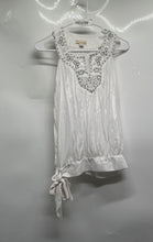 Load image into Gallery viewer, Twenty One Womens White Embroidered Beaded Sleeveless Side Tie Blouse Top Size M