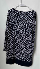 Load image into Gallery viewer, Michael Kors Womens Blue White Long Sleeve Shift Dress Size PL