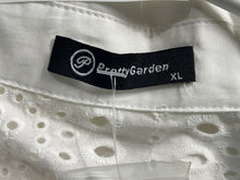 Load image into Gallery viewer, Pretty Garden Womens White Eyelet Long Sleeve Collared Blouse Top Size XL W/ Tag