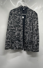 Load image into Gallery viewer, Karl Lagerfeld Paris Womens Black White Printed Full-Zip Blazer Jacket Size XL