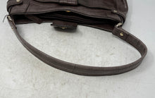 Load image into Gallery viewer, Liz Claiborne Womens Brown Croc Embossed Leather Inner Pocket Shoulder Bag