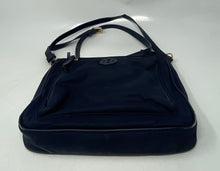 Load image into Gallery viewer, Authentic Tory Burch Womens Blue Pockets Adjustable Strap Crossbody Bag Damaged