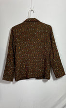 Load image into Gallery viewer, Susan Graver Womens Brown Long Sleeve Pockets Three-Button Blazer Jacket Size S