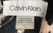 Load image into Gallery viewer, Calvin Klein Womens Pink Black Leopard Print Long Sleeve A-Line Dress Size 10